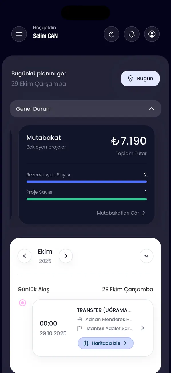 Nextway Agency rota ve görev ekranı